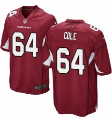 Men's Nike Arizona Cardinals #64 Mason Cole Game Red Team Color NFL Jersey