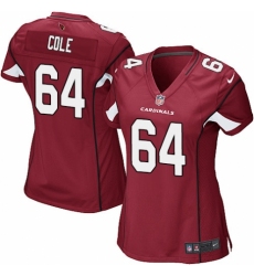 Women's Nike Arizona Cardinals #64 Mason Cole Game Red Team Color NFL Jersey