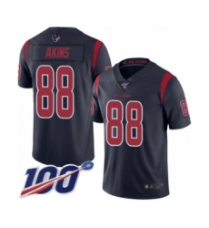 Men's Houston Texans #88 Jordan Akins Limited Navy Blue Rush Vapor Untouchable 100th Season Football Jersey