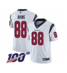 Men's Houston Texans #88 Jordan Akins White Vapor Untouchable Limited Player 100th Season Football Jersey