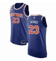 Men's Nike New York Knicks #23 Trey Burke Authentic Royal Blue NBA Jersey - Icon Edition
