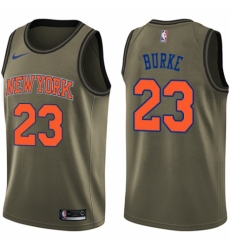 Youth Nike New York Knicks #23 Trey Burke Swingman Green Salute to Service NBA Jersey