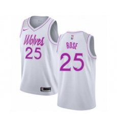 Women's Nike Minnesota Timberwolves #25 Derrick Rose White Swingman Jersey - Earned Edition