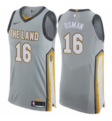Men's Nike Cleveland Cavaliers #16 Cedi Osman Authentic Gray NBA Jersey - City Edition