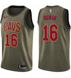 Youth Nike Cleveland Cavaliers #16 Cedi Osman Swingman Green Salute to Service NBA Jersey