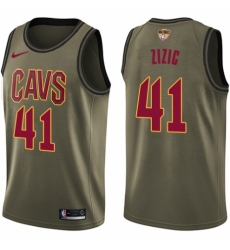 Men's Nike Cleveland Cavaliers #41 Ante Zizic Swingman Green Salute to Service 2018 NBA Finals Bound NBA Jersey
