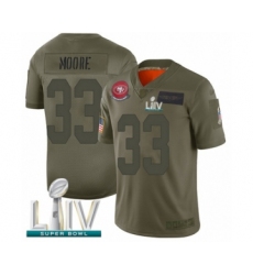 Men's San Francisco 49ers #33 Tarvarius Moore Limited Olive 2019 Salute to Service Super Bowl LIV Bound Football Jersey