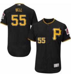 Men's Majestic Pittsburgh Pirates #55 Josh Bell Black Alternate Flex Base Authentic Collection MLB Jersey