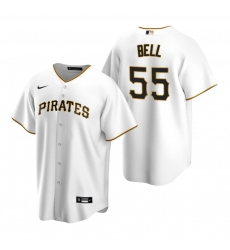 Men's Nike Pittsburgh Pirates #55 Josh Bell White Home Stitched Baseball Jersey