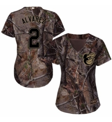 Women's Majestic Baltimore Orioles #2 Pedro Alvarez Authentic Camo Realtree Collection Flex Base MLB Jersey