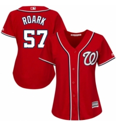 Women's Majestic Washington Nationals #57 Tanner Roark Authentic Red Alternate 1 Cool Base MLB Jersey