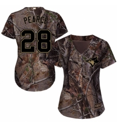 Women's Majestic Toronto Blue Jays #28 Steve Pearce Authentic Camo Realtree Collection Flex Base MLB Jersey