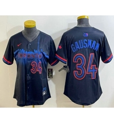 Women's Toronto Blue Jays #34 Kevin Gausman Black City Limited Jersey