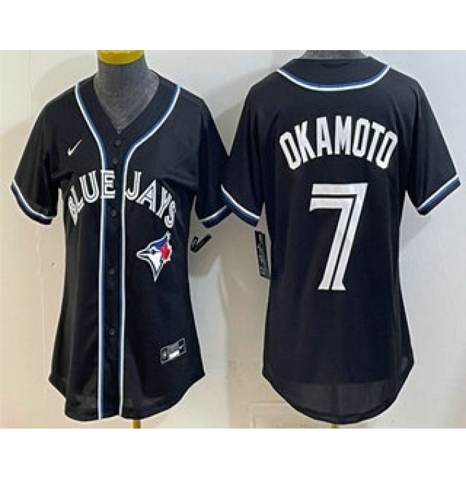 Women's Toronto Blue Jays #7 Kazuma Okamoto 2026 Black Fashion Cool Base Jersey