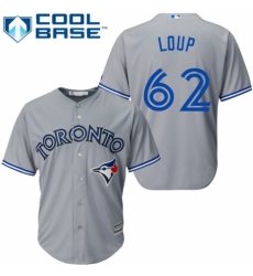 Youth Majestic Toronto Blue Jays #62 Aaron Loup Authentic Grey Road MLB Jersey