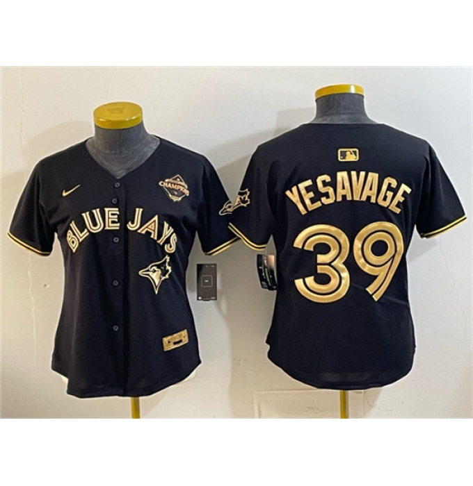 Youth Toronto Blue Jays #39 Trey Yesavage Black Gold 2025 American League Champions Limited Stitched Jersey