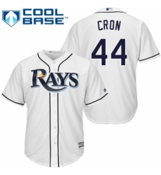 Youth Majestic Tampa Bay Rays #44 C. J. Cron Authentic White Home Cool Base MLB Jersey