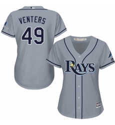 Women's Majestic Tampa Bay Rays #49 Jonny Venters Replica Grey Road Cool Base MLB Jersey