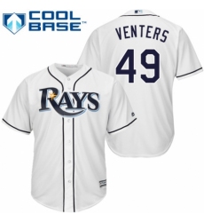 Youth Majestic Tampa Bay Rays #49 Jonny Venters Replica White Home Cool Base MLB Jersey