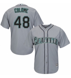 Youth Majestic Seattle Mariners #48 Alex Colome Replica Grey Road Cool Base MLB Jersey