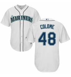 Youth Majestic Seattle Mariners #48 Alex Colome Replica White Home Cool Base MLB Jersey