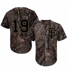 Men's Majestic San Francisco Giants #19 Alen Hanson Authentic Camo Realtree Collection Flex Base MLB Jersey