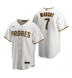 Men's Nike San Diego Padres #7 Manuel Margot White Brown Home Stitched Baseball Jersey