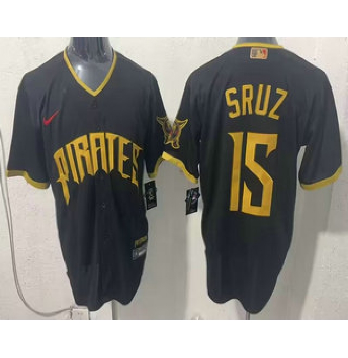 Men's Pittsburgh Pirates #15 Oneil Cruz Black 2026 City Connect Stadium Jersey