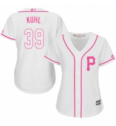 Women's Majestic Pittsburgh Pirates #39 Chad Kuhl Replica White Fashion Cool Base MLB Jersey
