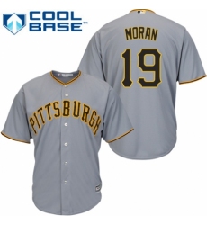 Youth Majestic Pittsburgh Pirates #19 Colin Moran Authentic Grey Road Cool Base MLB Jersey