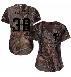 Women's Majestic Philadelphia Phillies #38 Jorge Alfaro Authentic Camo Realtree Collection Flex Base MLB Jersey