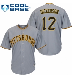 Men's Majestic Pittsburgh Pirates #12 Corey Dickerson Replica Grey Road Cool Base MLB Jersey