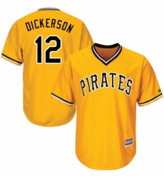Youth Majestic Pittsburgh Pirates #12 Corey Dickerson Replica Gold Alternate Cool Base MLB Jersey