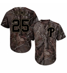 Men's Majestic Philadelphia Phillies #25 Jim Thome Authentic Camo Realtree Collection Flex Base MLB Jersey