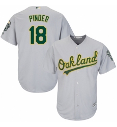 Youth Majestic Oakland Athletics #18 Chad Pinder Replica Grey Road Cool Base MLB Jersey