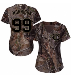 Women's Majestic Minnesota Twins #99 Logan Morrison Authentic Camo Realtree Collection Flex Base MLB Jersey