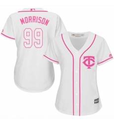 Women's Majestic Minnesota Twins #99 Logan Morrison Authentic White Fashion Cool Base MLB Jersey