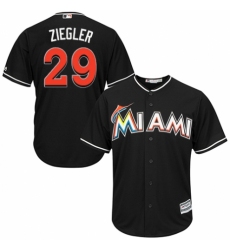 Youth Majestic Miami Marlins #29 Brad Ziegler Replica Black Alternate 2 Cool Base MLB Jersey