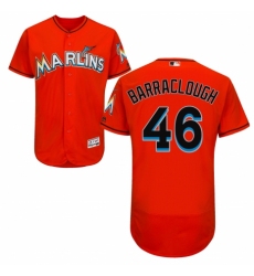 Men's Majestic Miami Marlins #46 Kyle Barraclough Orange Alternate Flex Base Authentic Collection MLB Jersey
