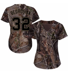 Women's Majestic Los Angeles Angels of Anaheim #32 Cam Bedrosian Authentic Camo Realtree Collection Flex Base MLB Jersey
