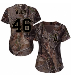 Women's Majestic Los Angeles Angels of Anaheim #46 Blake Wood Authentic Camo Realtree Collection Flex Base MLB Jersey