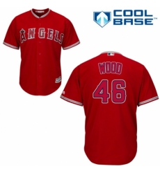 Youth Majestic Los Angeles Angels of Anaheim #46 Blake Wood Replica Red Alternate Cool Base MLB Jersey