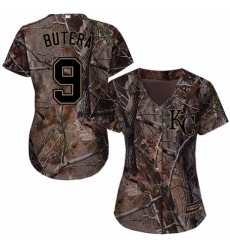 Women's Majestic Kansas City Royals #9 Drew Butera Authentic Camo Realtree Collection Flex Base MLB Jersey