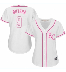 Women's Majestic Kansas City Royals #9 Drew Butera Replica White Fashion Cool Base MLB Jersey