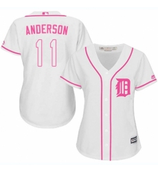 Women's Majestic Detroit Tigers #11 Sparky Anderson Authentic White Fashion Cool Base MLB Jersey