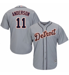 Youth Majestic Detroit Tigers #11 Sparky Anderson Replica Grey Road Cool Base MLB Jersey