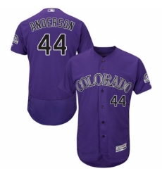 Men's Majestic Colorado Rockies #44 Tyler Anderson Purple Alternate Flex Base Authentic Collection MLB Jersey