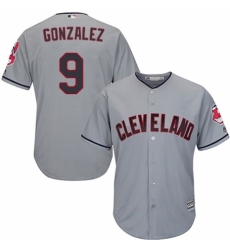 Youth Majestic Cleveland Indians #9 Erik Gonzalez Authentic Grey Road Cool Base MLB Jersey