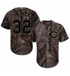 Youth Majestic Cincinnati Reds #32 Matt Harvey Authentic Camo Realtree Collection Flex Base MLB Jersey