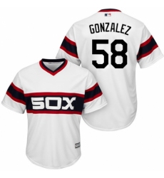 Men's Majestic Chicago White Sox #58 Miguel Gonzalez Replica White 2013 Alternate Home Cool Base MLB Jersey
